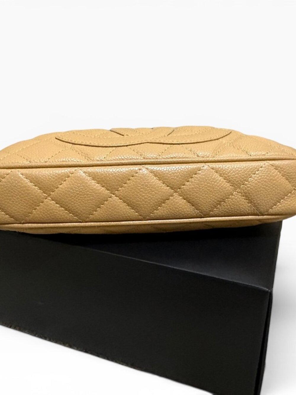 Chanel Caviar Tan Leather Pochette - Picture 11 of 16